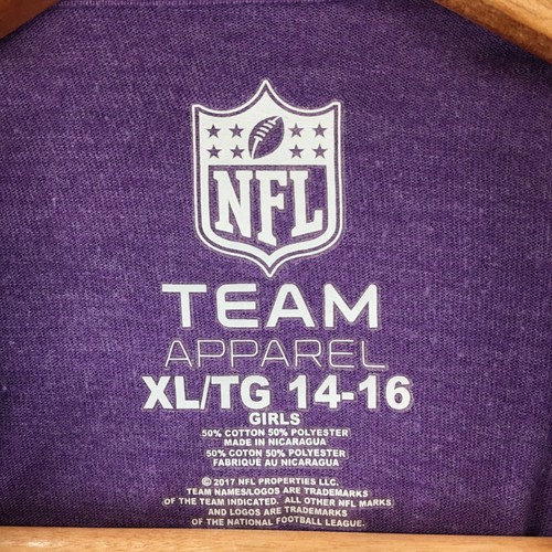 Team Apparel NFL Minnesota Vikings Tank Tee Tshirt Girls XL Purple Cotton Blend - Picture 5 of 10