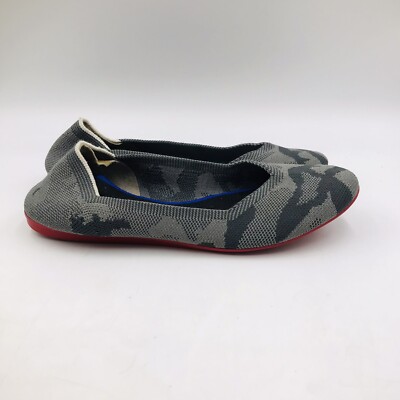 Rothy\'s The‎ Flat Round Toe Ballet Flats in a Gray Camo Women’s Shoes Size 8 Rothys The Flat Grey Camo Rounded Toe Flat Women main image 3