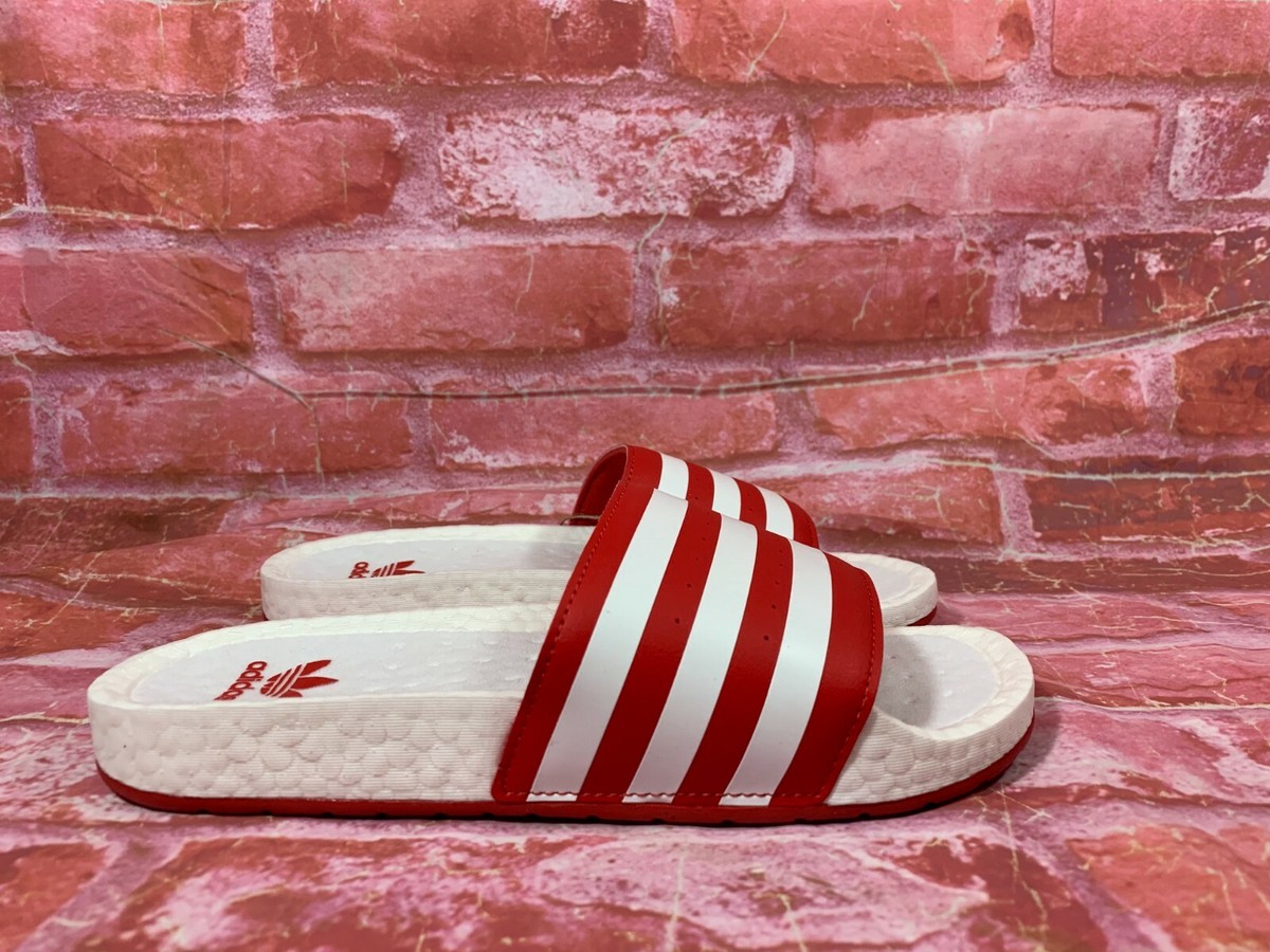 Adidas Adilette Boost Slides Men\'s Sandals Slippers Flip Flop Red White Amazon.com | adidas Originals Adilette 22 - Men main image 4