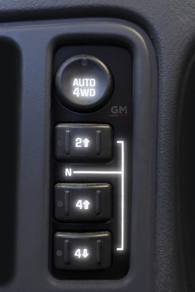 Interruptores de tablero izquierdo 4x4 LED blanco kit de actualización para camiones GM SUV 2003 04 05 06 Foto 4 de 4