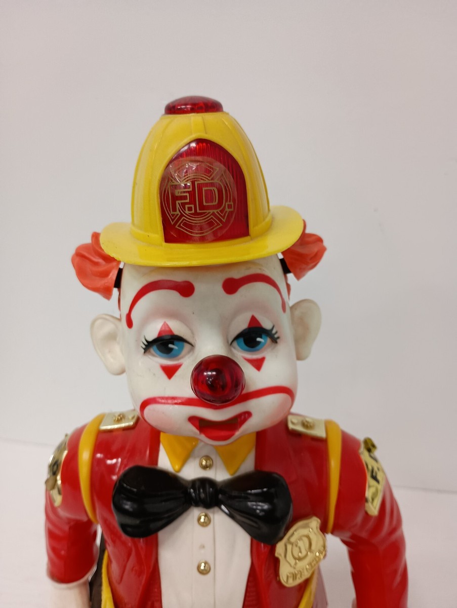 Vintage 1989 Bump'n Benny Fireman Clown Robot Toy New Bright