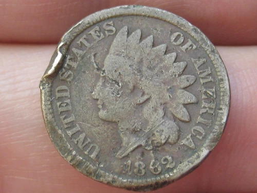 1862 Copper Nickel Indian Head Cent Penny- Good/VG Details