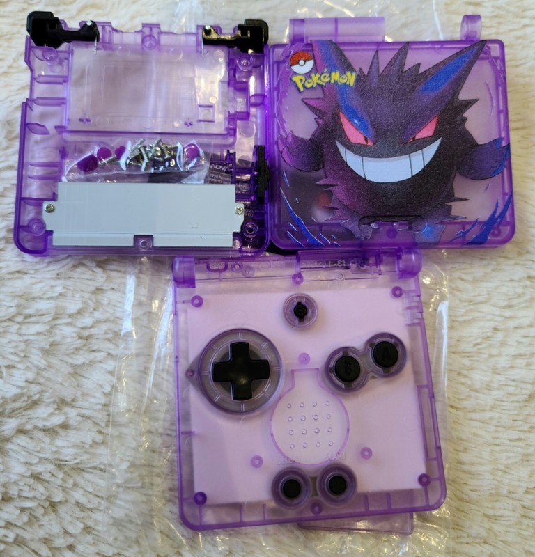 Nintendo Game Boy Advance SP Gengar Shell And Custom Box