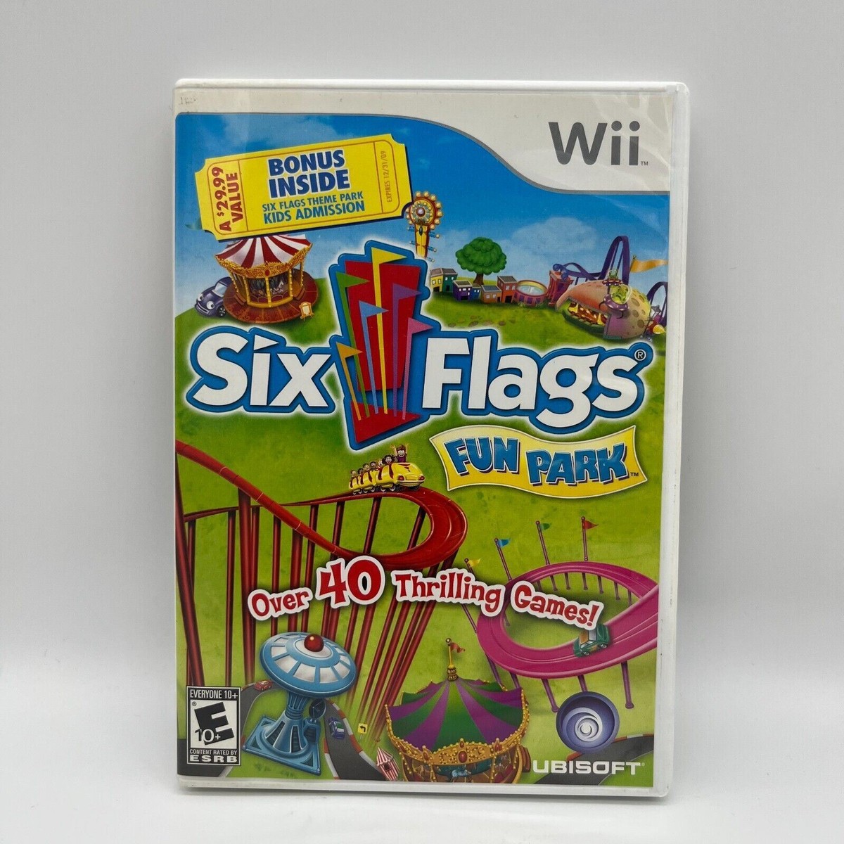 Six Flags Fun Park Video Game Nintendo Wii Console Game 2009 in