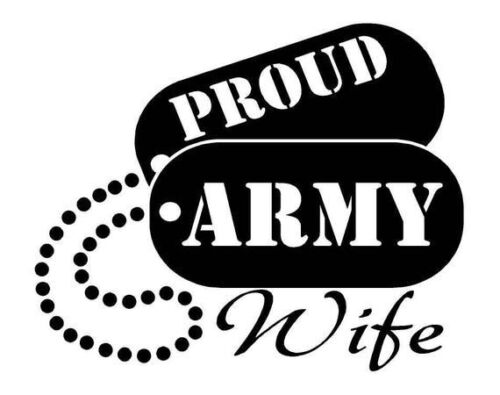 Proud Army Wife Dog Tag Vinyl Decal - Picture 1 of 1
