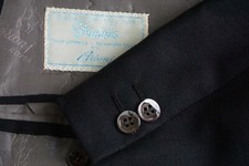 Brioni VINTAGE solid Black Mohair Blend Sport Coat Jacket Sz 44 Made Italy