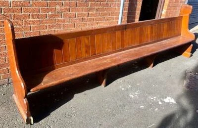 Antique Church Pews 1 Kauri Pine 3480mm Vintage Bench Seat
