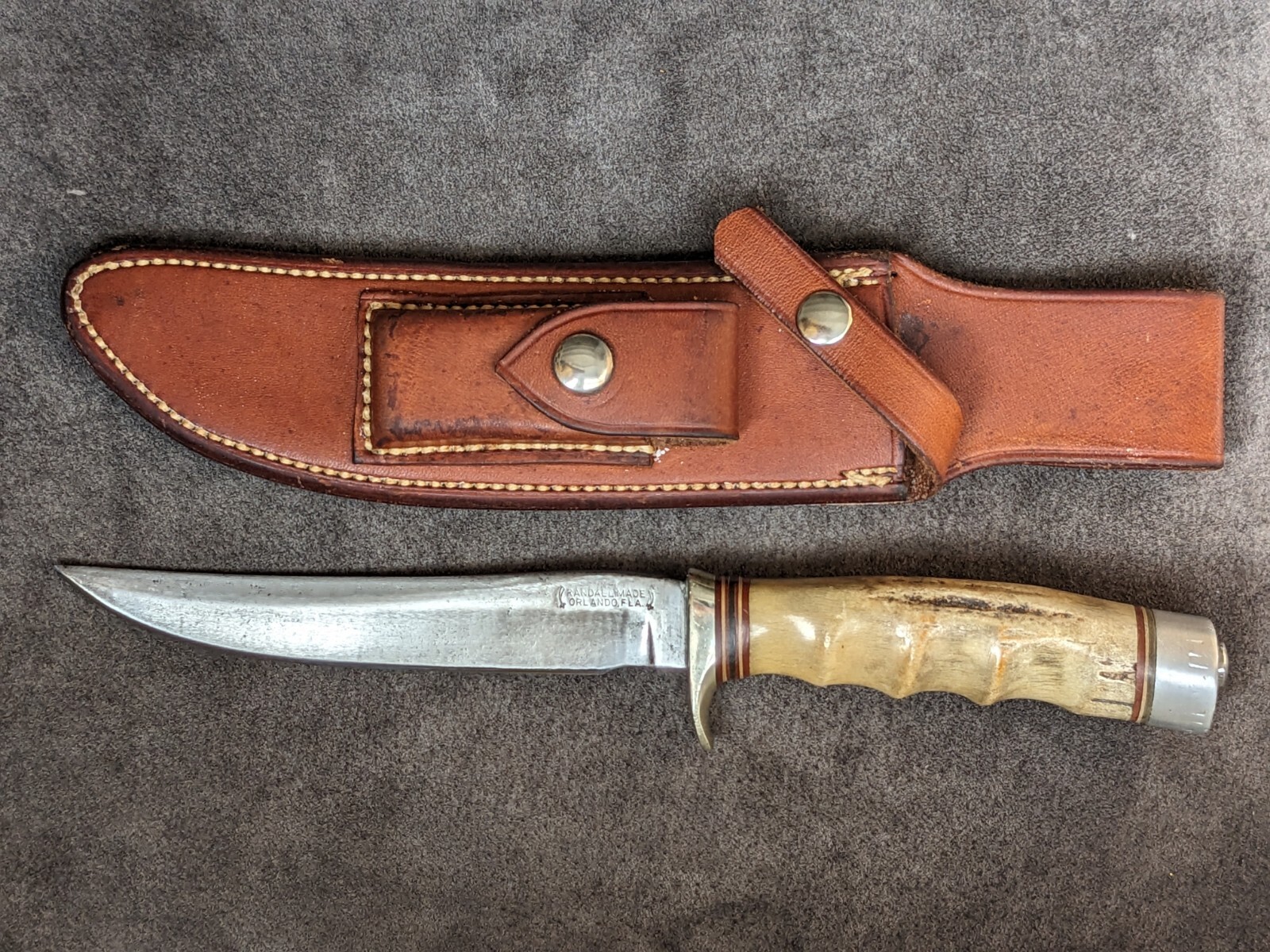 Rare Randall Made Fighter Knife Antler Stag Handle, Rare John R. Foster/Military