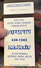 Matchbook Cover Mr. Hair Detroit Michigan (C136)