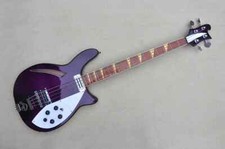 Purple 4 Strings Electric Bass Guitar with Rosewood Fretboard Flame Maple Veneer