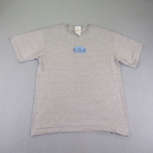 Vintage Adidas Shirt Mens Medium Gray Blue Basketball Short Sleeve Crewneck Y2K - Picture 1 of 10