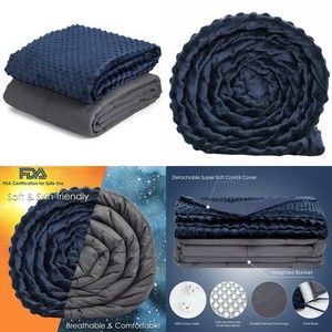 Weighted Blanket // Minky Cover + Cotton Cover (25 lbs ...