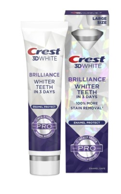 5 Crest 3D White Brilliance Pro Enamel Protect Teeth Whitening Toothpaste,3.9oz