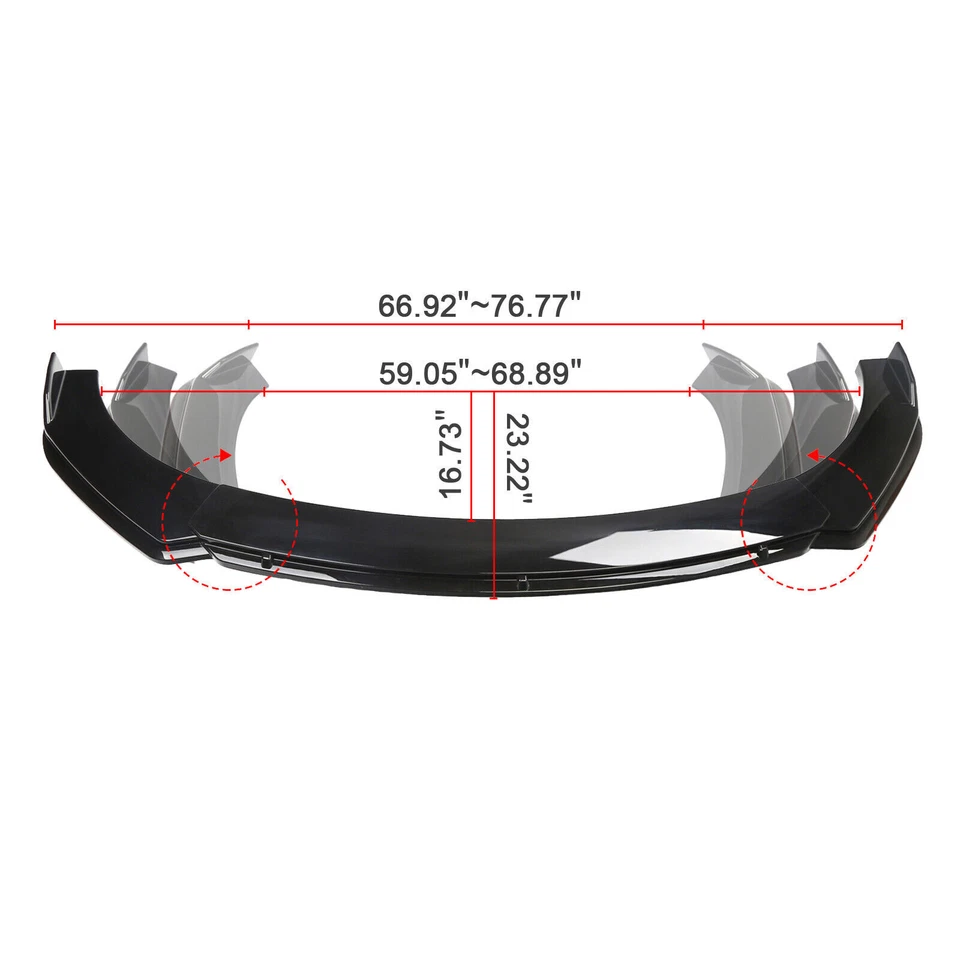 Front Bumper Lip Spoiler Splitter Side Skirt Rear Lip Body For Hyundai Sonata Foto 3 de 4