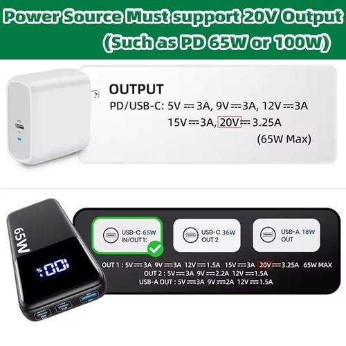 Starlink Mini USB C-to DC power cord compatible with 65W+PD 20V power supply - 第 4/12 張圖片