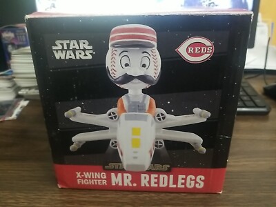 STAR WARS 2016 CINCINNATI REDS MR REDLEGS X-WING FIGHTER BOOBLEHEAD, DYNERGY SGA