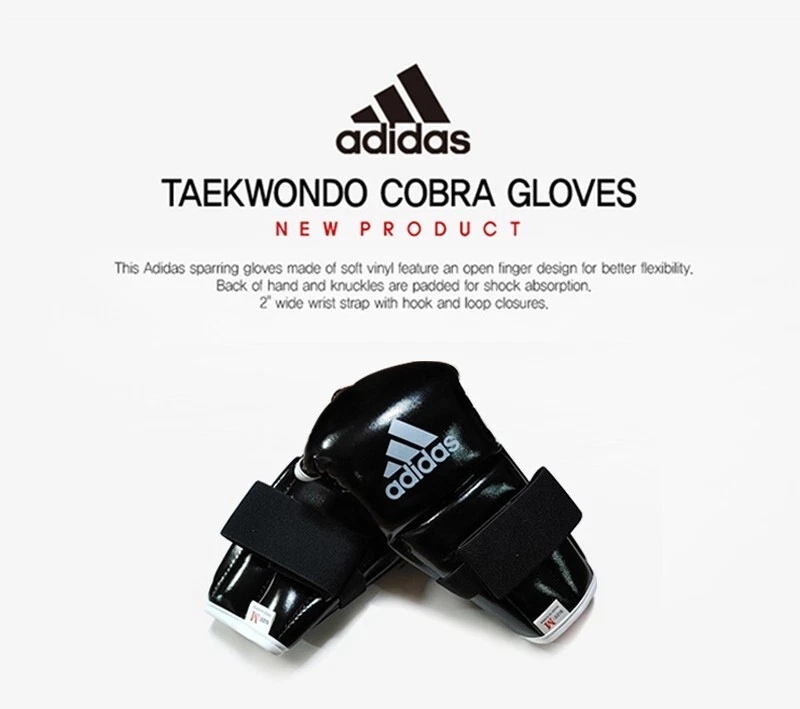 Guantes Adidas Corea Taekwondo Cobra (ADITCG01) Negro Dedo Abierto Protector de Mano Foto 2 de 4