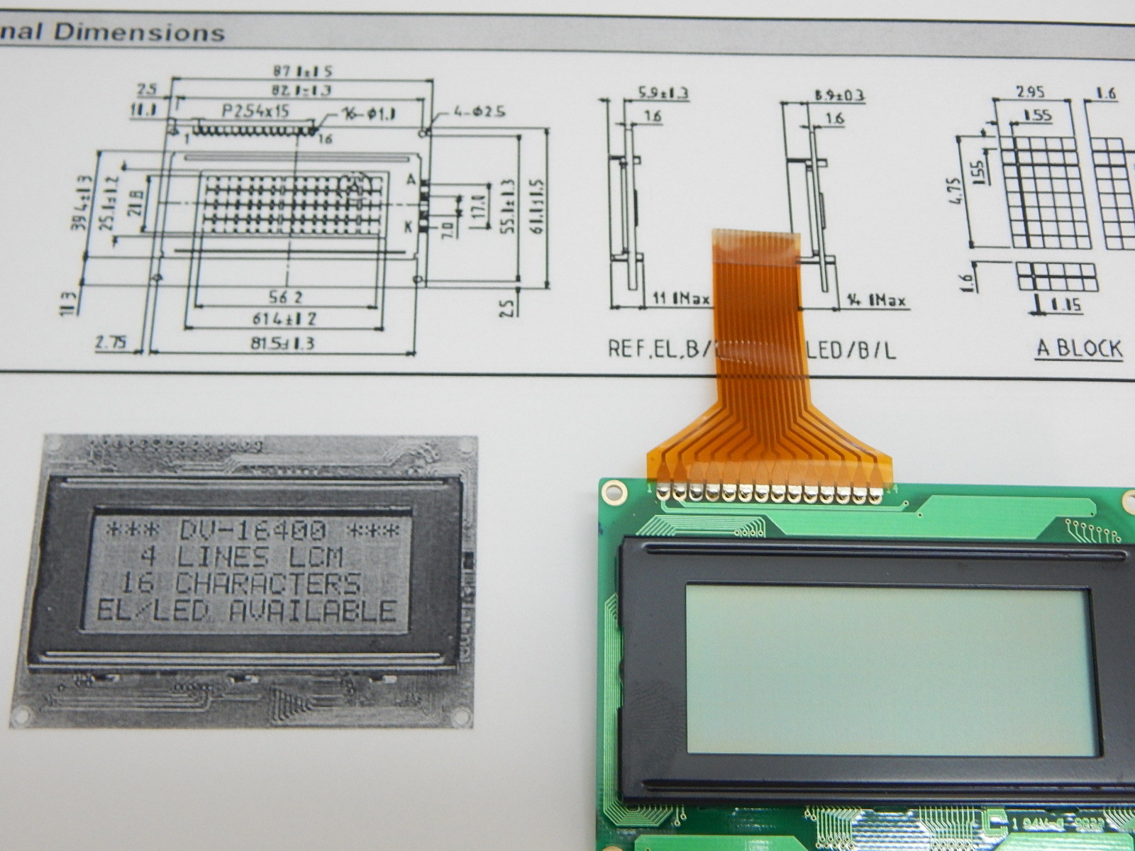 DV-16400S2RB LCD 16X4 4 LINES 16 CHARACTERS DISPLAY USA FAST SHIP - 2 PIECES