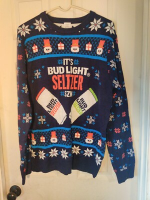 Variety Pack Ugly Christmas Sweater Bud Light Seltzer Size Large