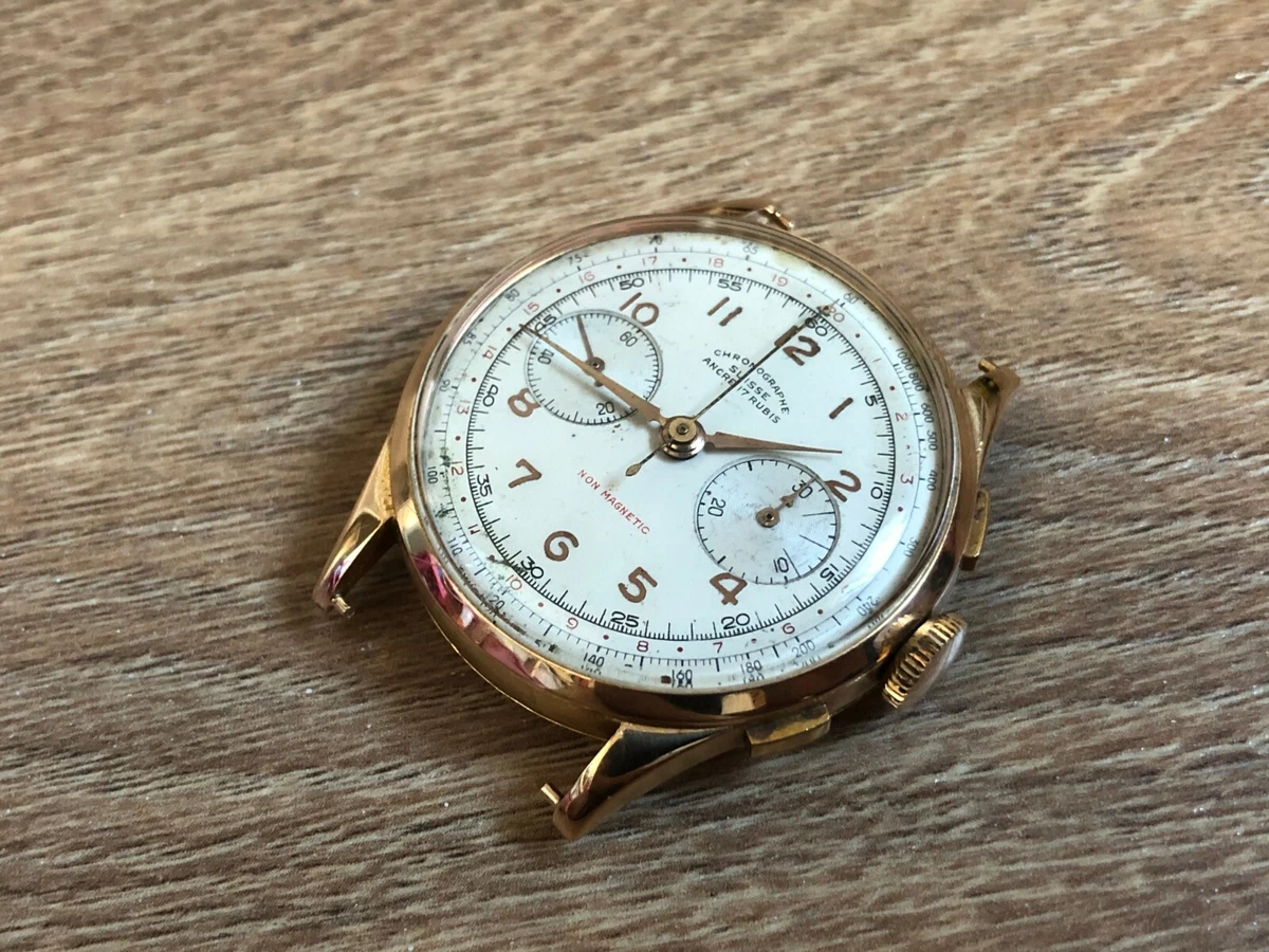 Chronographe suisse ancre 17 rubis clearance
