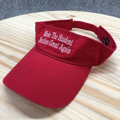 Port & Company Visor Hat Mens Red OS Adjustable Curved Brim Embroidered Logo