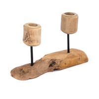 "Teak KerzenstÄNder \"2 Lights\" | Teakholz | Kerzenhalter, Holz Kerzenleuchter"