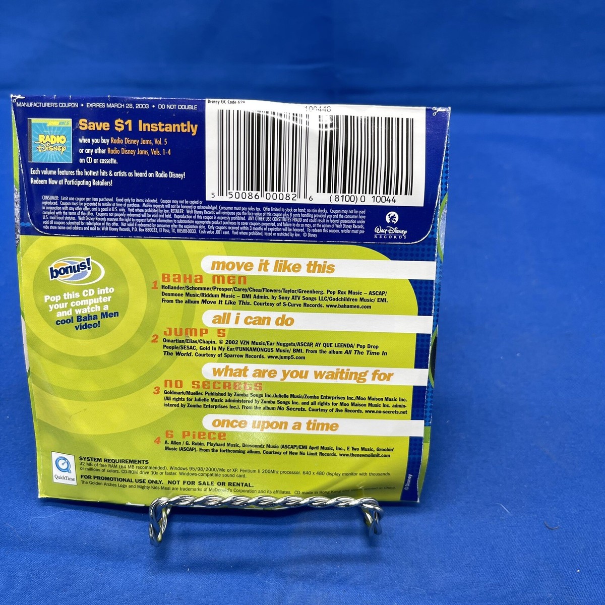 NEW McDonald's Mighty Kids Meal 2003 RADIO DISNEY MUSIC EP Audio