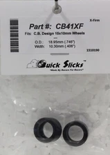 QuickSlicks CB41XF Silicone Tires for 15x10mm Aluminum Wheel 1/32 Slot Car Part