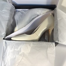 Nine West Arley3 Ivory Faux Leather 4in Heels Womens Size 8M