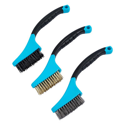 BlueSpot Soft Grip Mini Bürsten-Set zur Reinigung von Metallrost 3-teilig - 22505