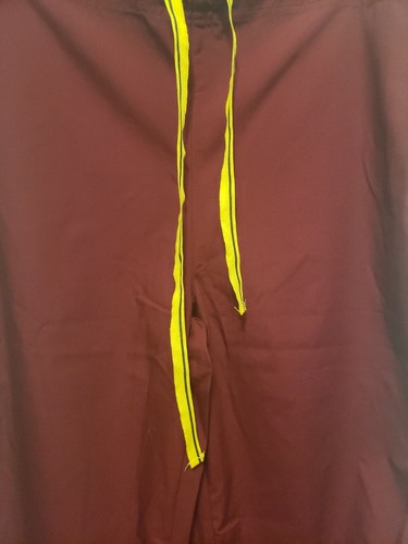 Dickies Medical Uniform Scrubs Sz Small Maroon Yellow Drawstring Straight Leg - Picture 3 of 8