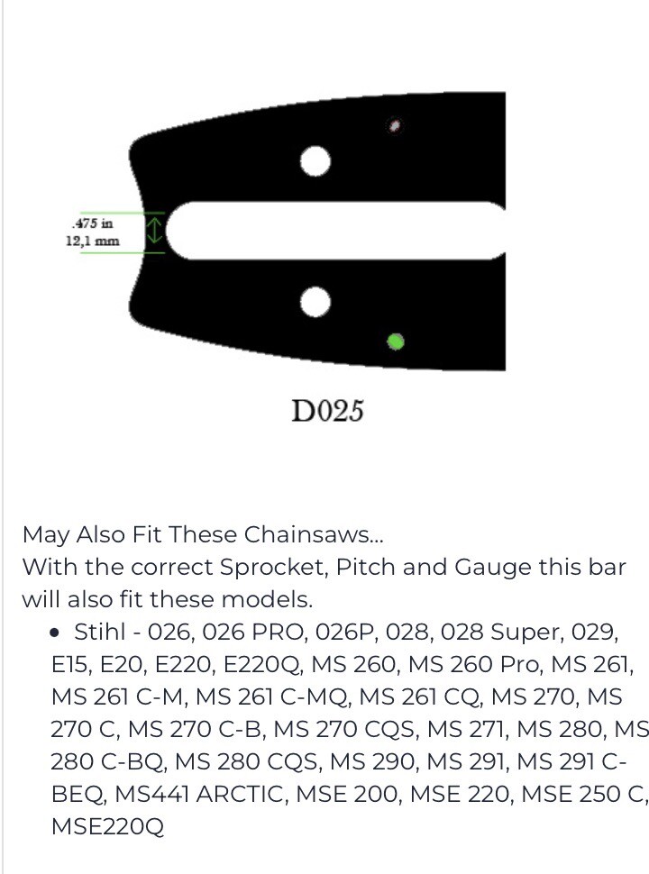 Laser Forestry Pro Bar 36" Chainsaw Guide Bar – D025 Mount – Fits Stihl – 3/8 .050 114 DL