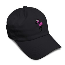 Soft Women Baseball Cap Cartoon Pink Flamingo Embroidery Dad Hats for Men
