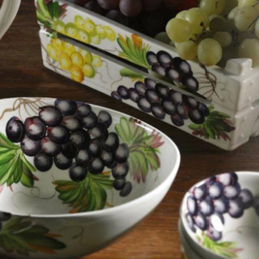 Bassano Ceramic Plate 35 Cm Grapes 2D Design From Italy New | eBay UK