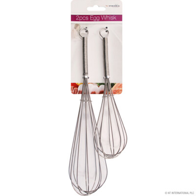 2 Stück Edelstahl Ballon Draht Schneebesen Ei Schläger Mixer Backen Kochen Werkzeuge Neu