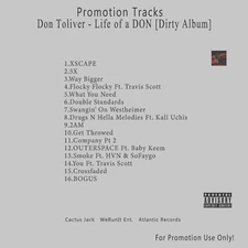 Rap/Hip-Hop, R&B.. White CD. Don Toliver - Life of a DON [Dirty Album]