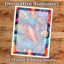 25 Sheets Decorative Paper Letter Writing Paper Color Stationery - Sea Life 031