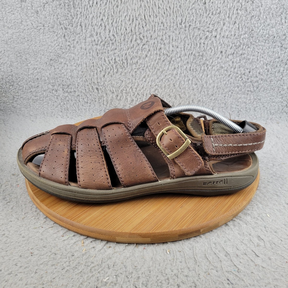 Merrell Mens Fisherman Brown Leather Sandals Merrell Leather Upper Fisherman Sandals for Men for sale | eBay main image 4