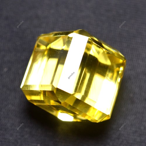 52.48 Ct Lab-Created Cube Cut Yellow Sapphire CERTIFIED Huge Size Gemstone - Bild 3 von 11