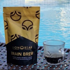 Lion & Bear Brain Brew Best Mushroom Coffee for Focus With Organic Ingredients