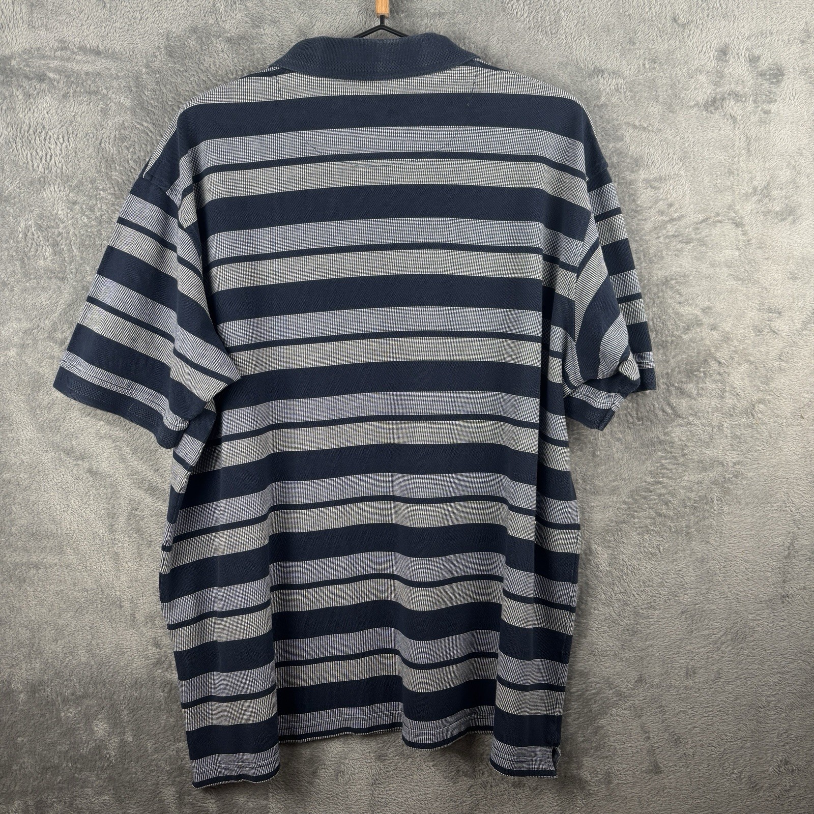 Guiness Polo Shirt Mens 3XL Navy Blue Striped Short Sleeve Embroidered Logo image 8