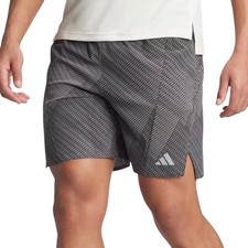 Adidas Men  s D4T HR AOP Training Shorts 7  Charcoal Gray Black Medium NWT