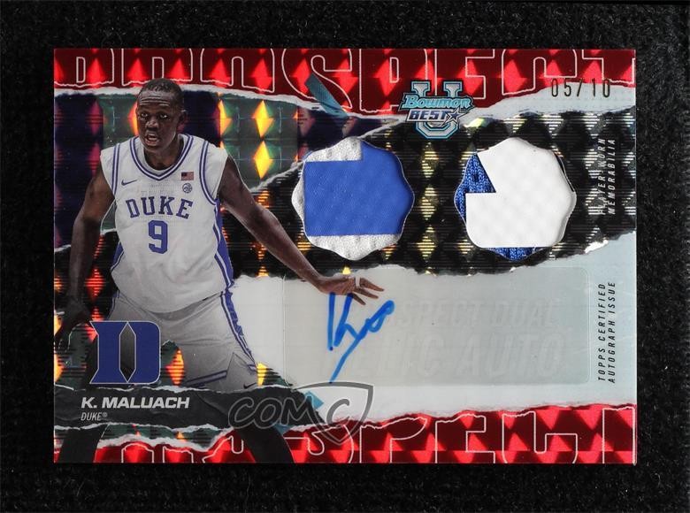 2024-25 Bowman U Best Red Geometric Refractor 5/10 Khaman Maluach Auto 1fl4