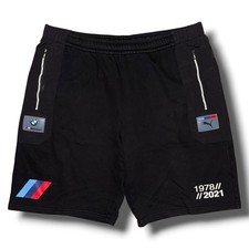Puma BMW M Motorsport Mens Black Sweat Shorts Zip Pockets XL 1978 2021 Racing