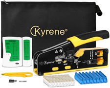 RJ45 Crimp Tool Kit Ethernet Network Pass Through Connectors Cat5 Cat6