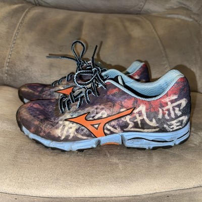 Mizuno - Wave Hayate Shoes Purple Gray Orange Blue Red - Women's. Size 8