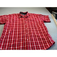 Tommy Jeans Vintage Plaid Button Down Shirt Red White Check XL 90s Streetwear