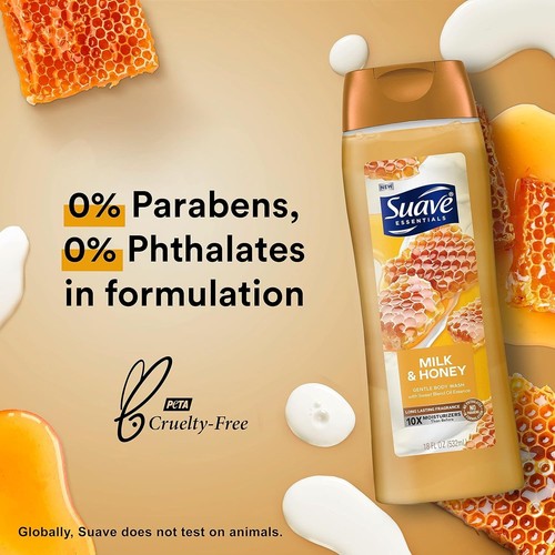 Suave Moisturizing Body Wash, with Milk & Honey and Vitamin E Extract, No... - Picture 6 of 8