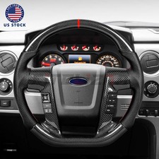 Real Carbon Fiber Steering Wheel For Ford F150 09-14 Raptor w/ Button Covers