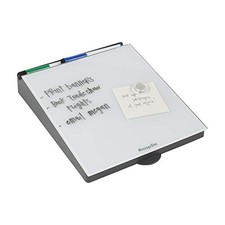 ECR4KIDS MESSAGESTOR DRY-ERASE GLASS BOARD MEMO STATION DESK - WHITE